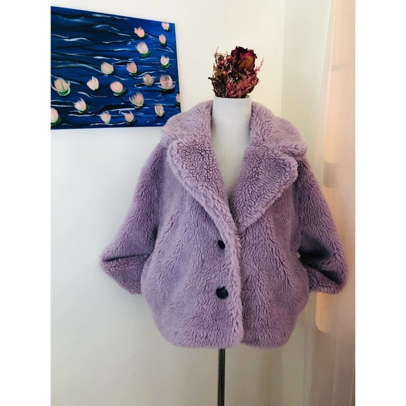 Avec Les Filles cropped faux fur coat size M - Picture 4 of 7